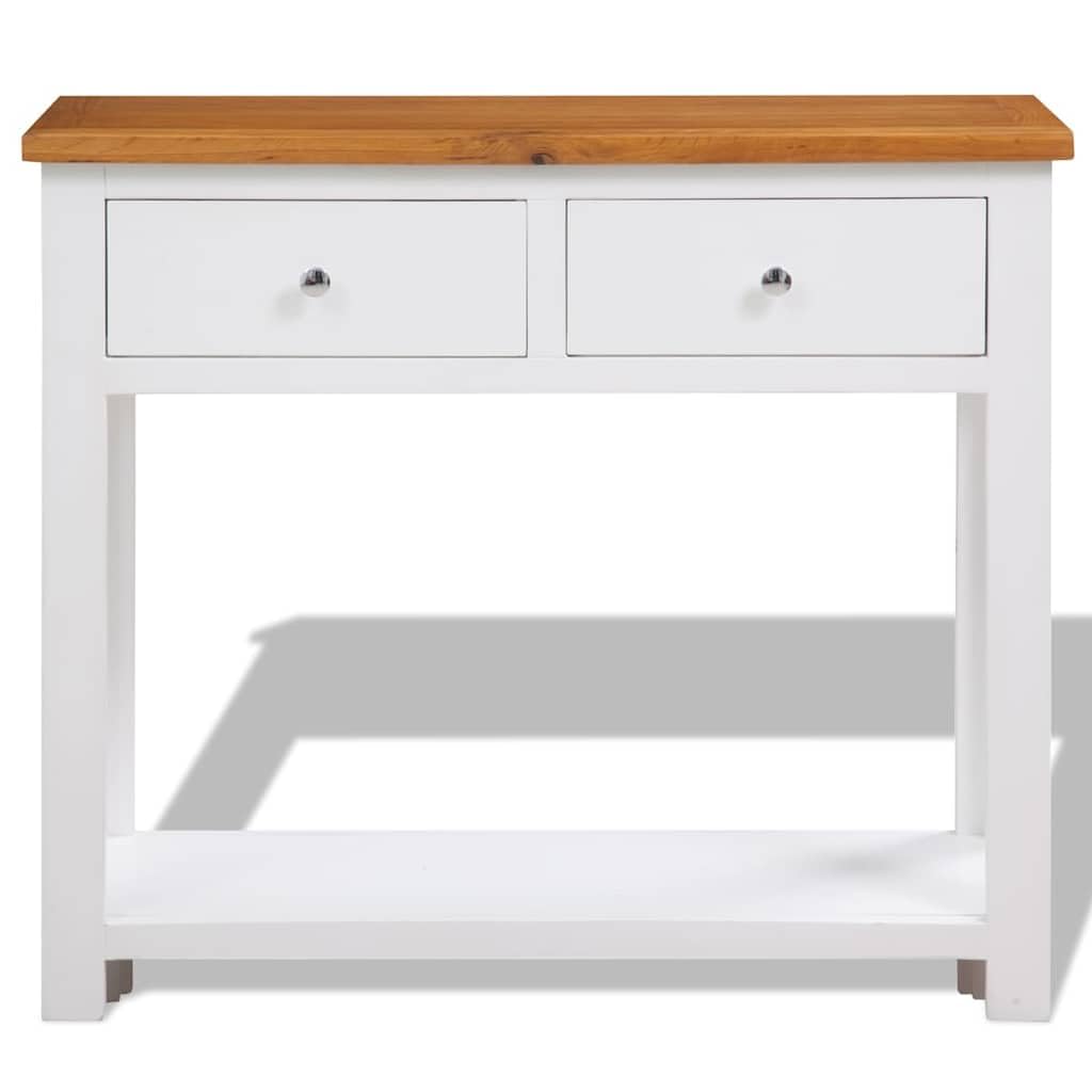 Solid Oak Wood Console Table O574558