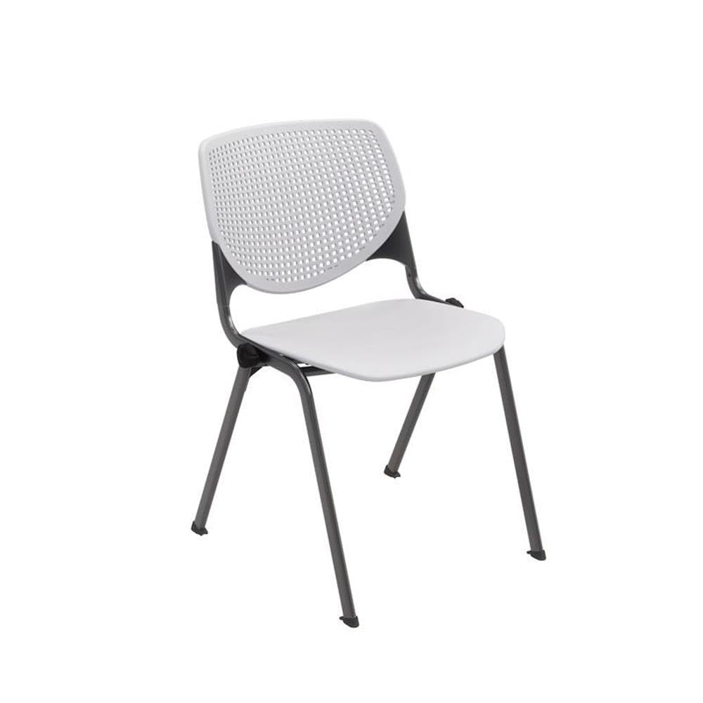 Light Grey Plastic Stack Chair with Black Steel Frame A309024