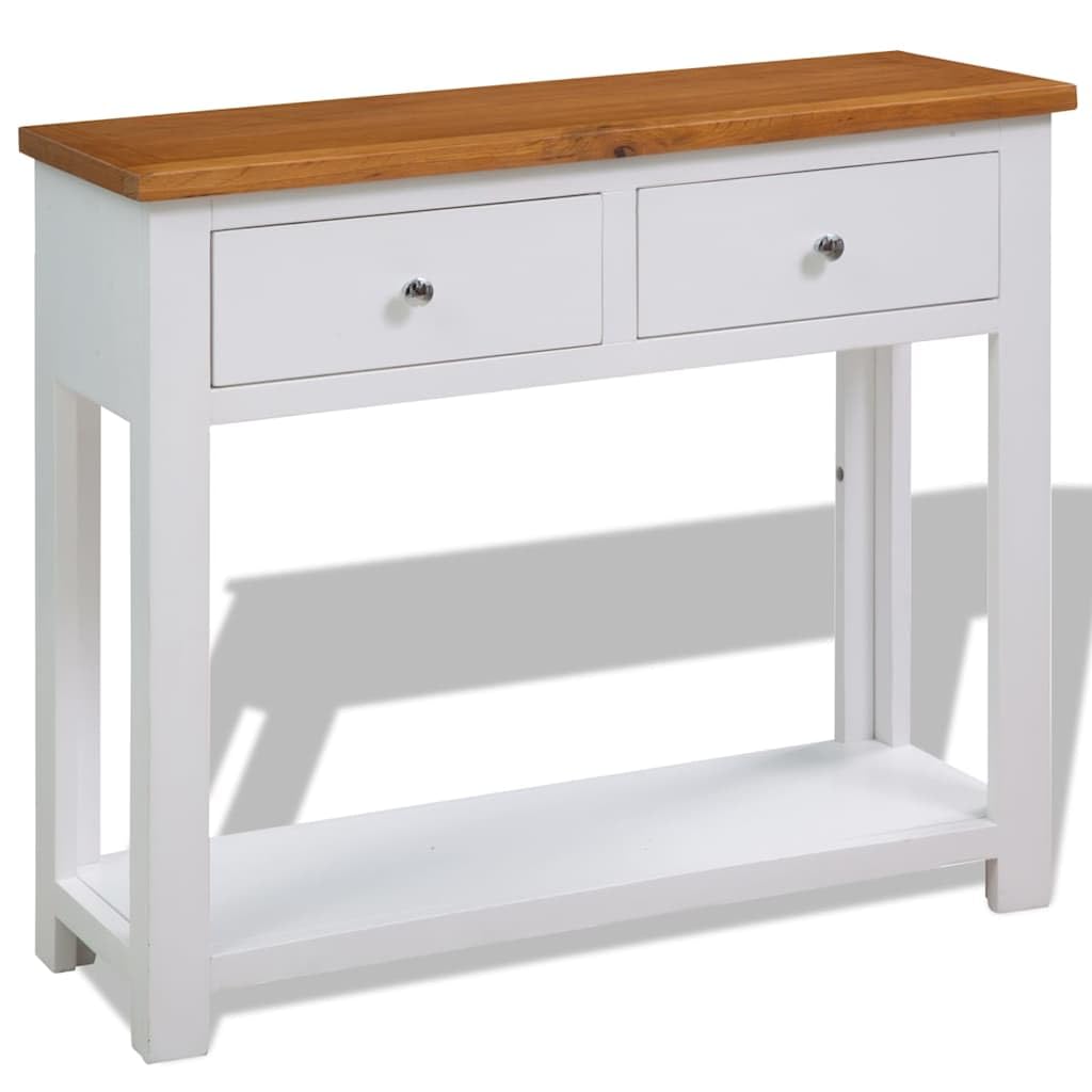 Solid Oak Wood Console Table O574558
