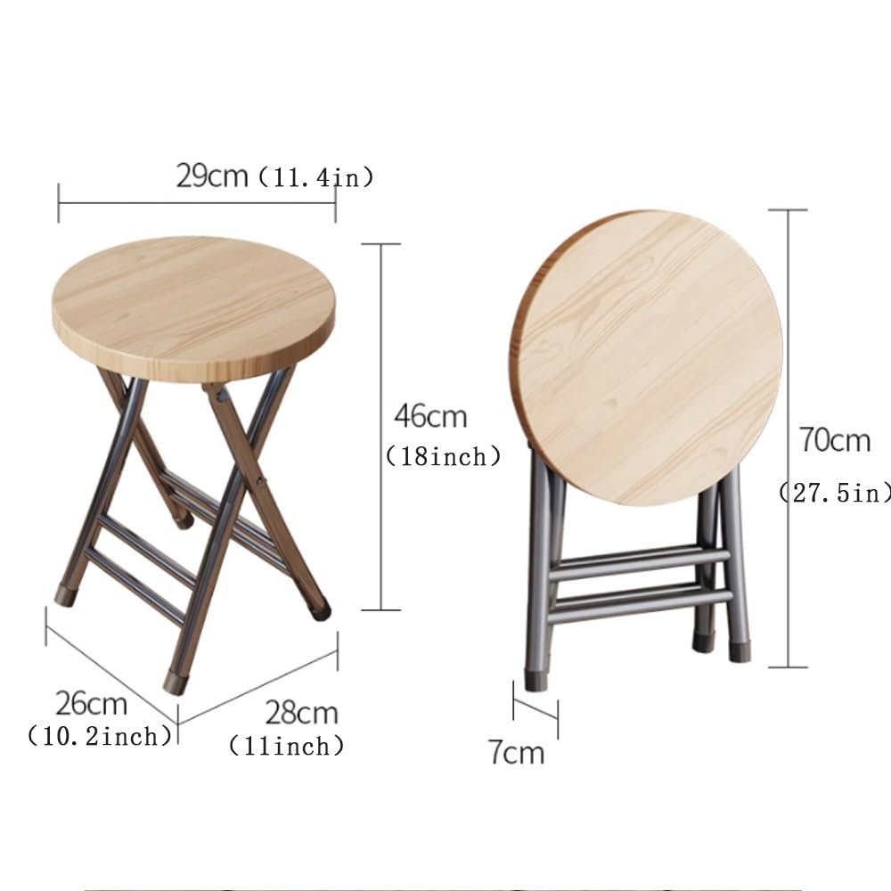 Black 18-Inch Round Folding Stool E142