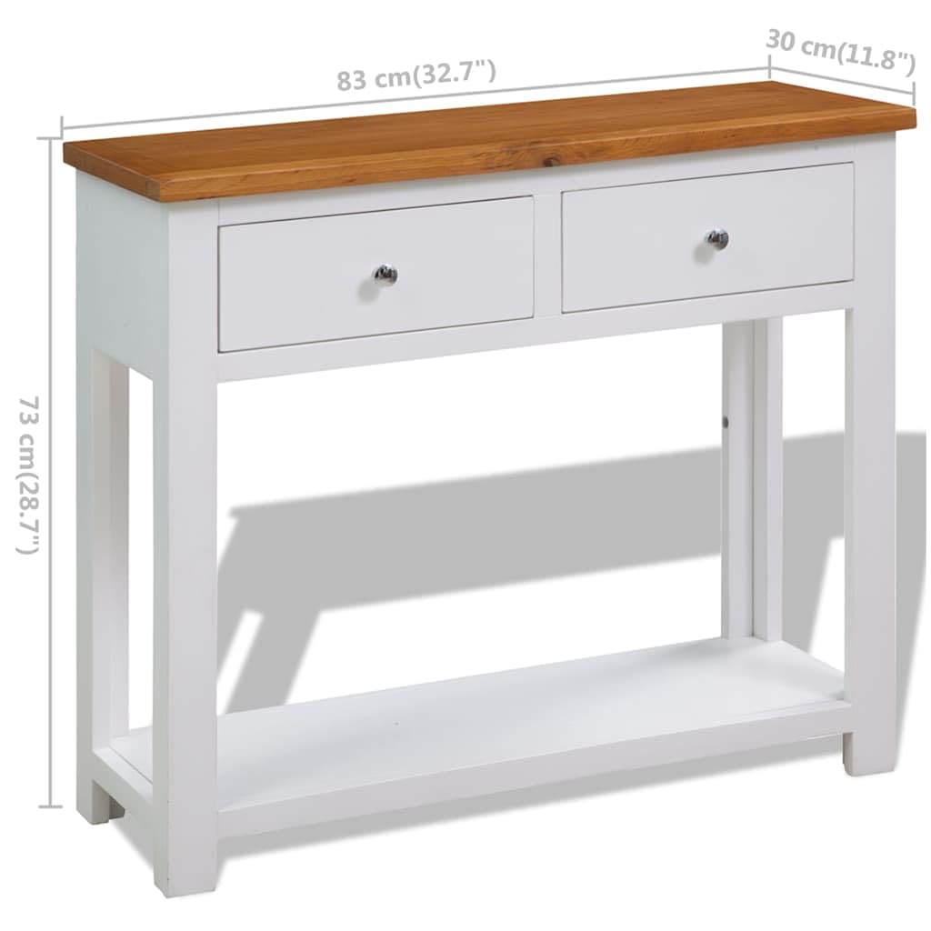 Solid Oak Wood Console Table O574558