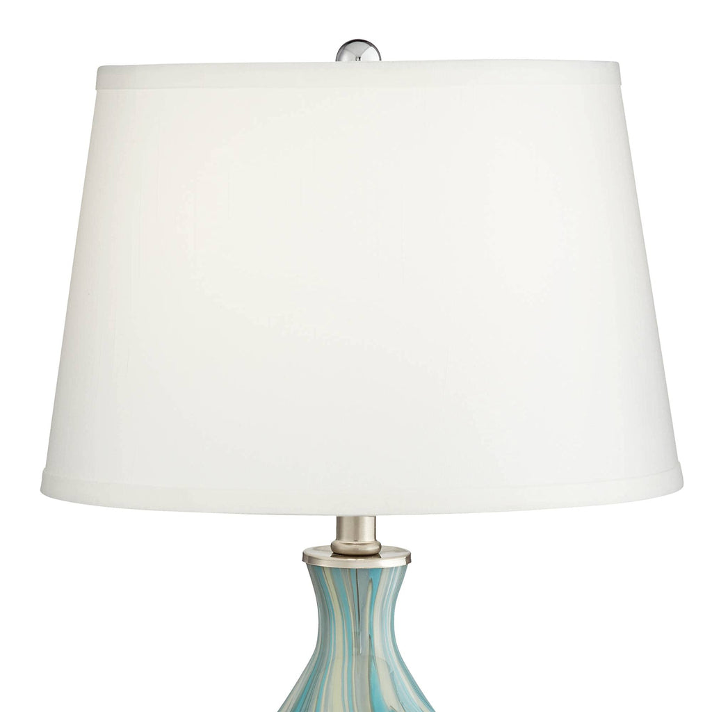 22" High Table Lamp Vase with Square White Marble Riser B4136