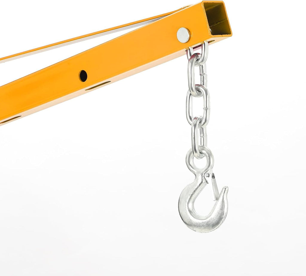 Hydraulic Hitch Mounted Pickup Truck Crane, 1000 Lbs Capacity, 360° Swivel, Yellow Y322620