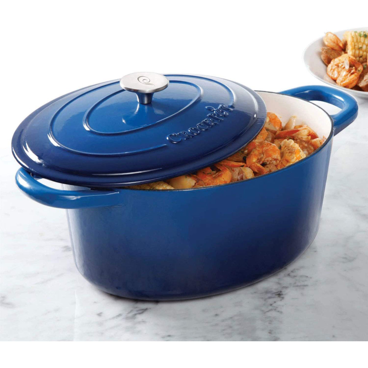7-Quart Oval Enameled Cast Iron Dutch Oven with Lid C382784