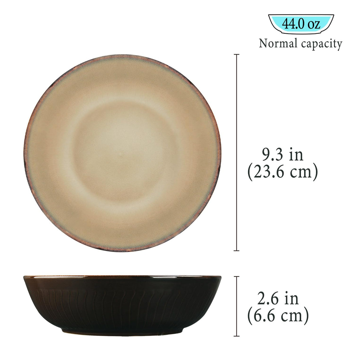 44 Ounce Ceramic Bowl Set of 4 O902