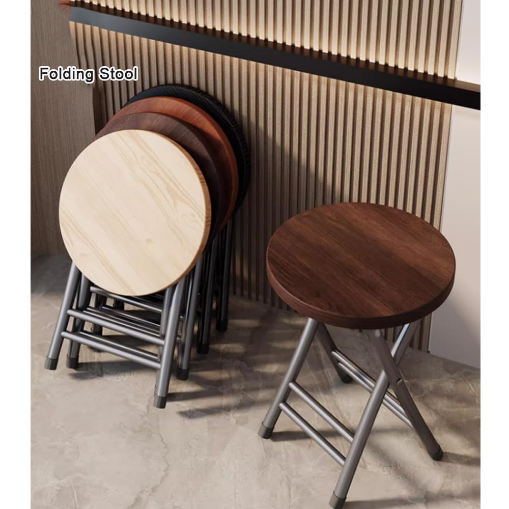 Black 18-Inch Round Folding Stool E142