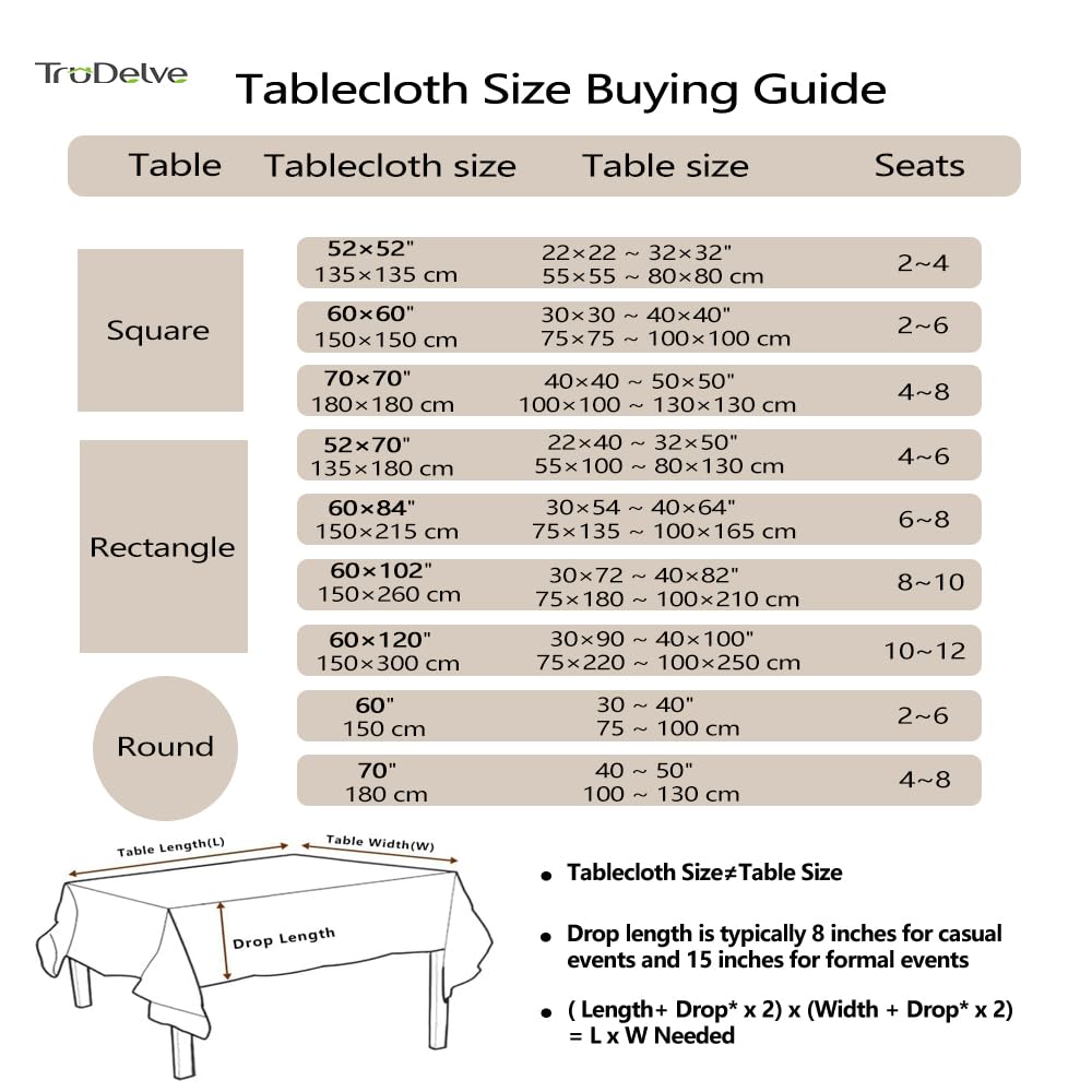 Square 52x52 Inch Washable Tablecloth R193