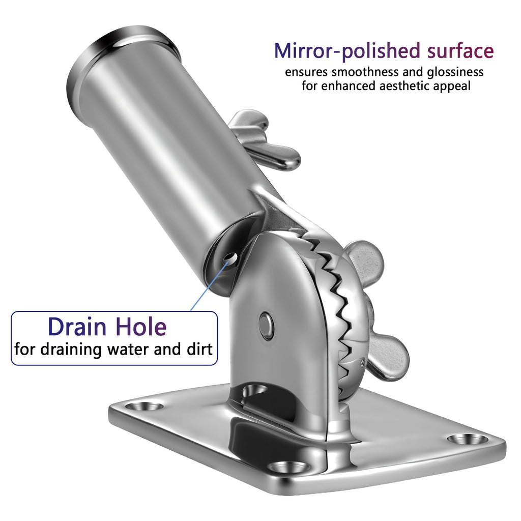 316 Stainless Steel Flag Pole Holder Bracket with Drain Hole, 1" A219674