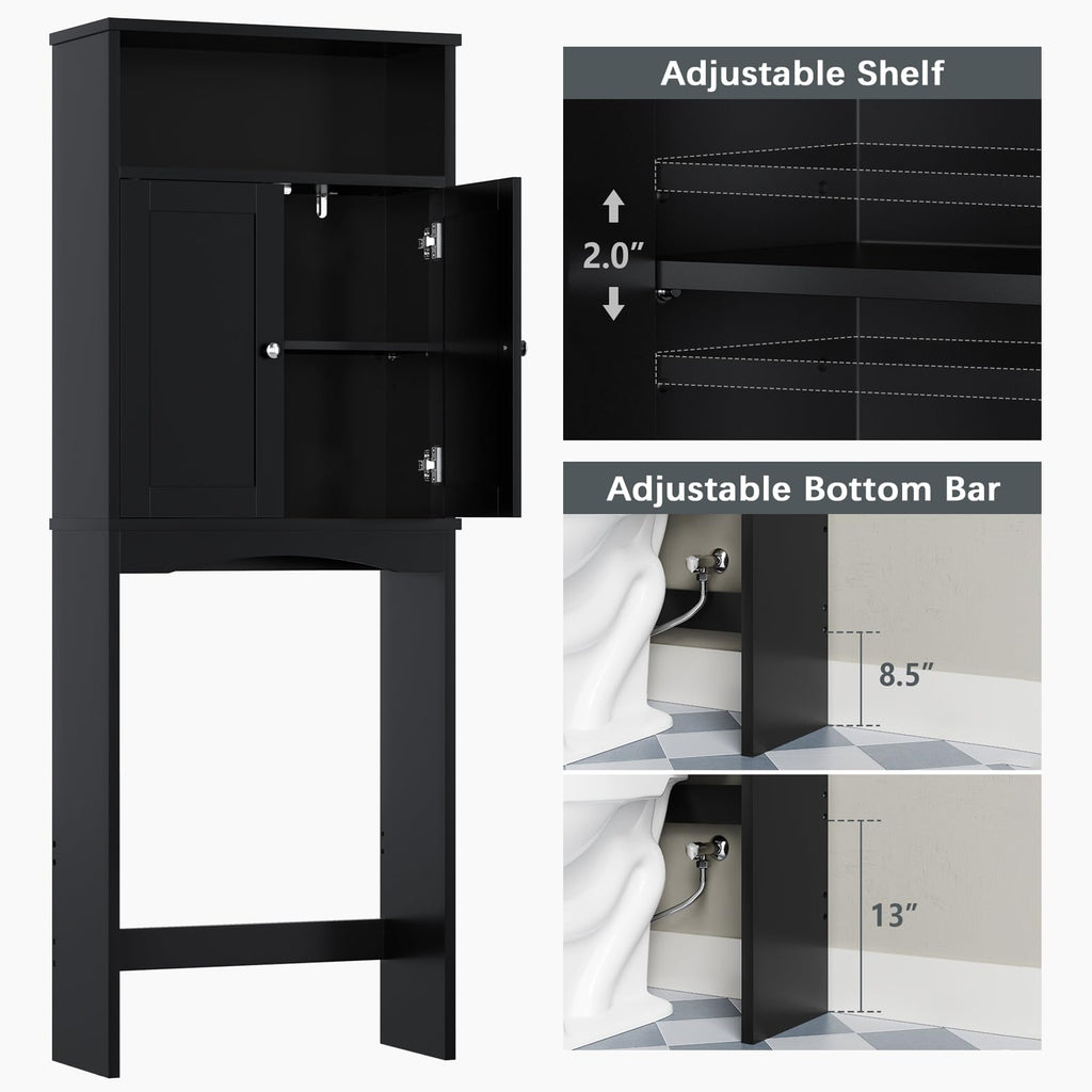Black Over The Toilet Storage Cabinet V67397