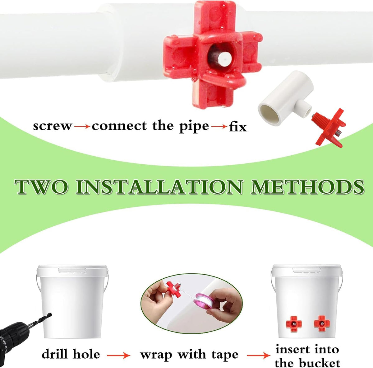 15 Pack Automatic Poultry Waterer with PVC Tee Fittings R7264