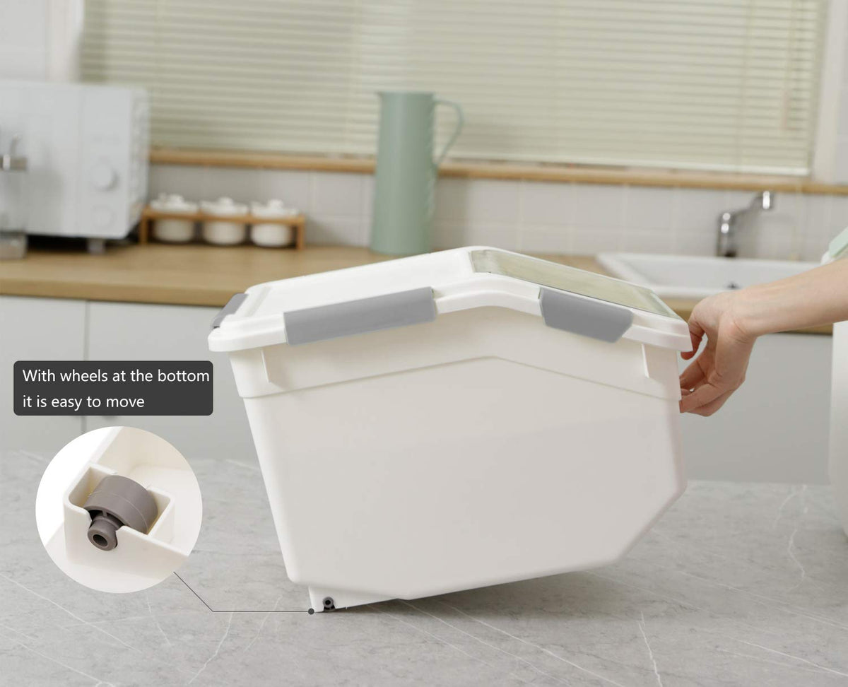2 Pack Airtight Pet Food Storage Container with Scoop 10 LB E63854