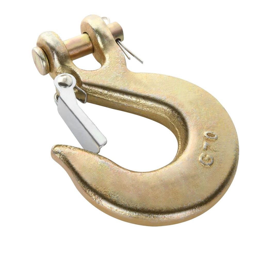 3/8 Inch Heavy Duty Forged Steel Clevis Slip Hook with Latch, 4 Pack N64029