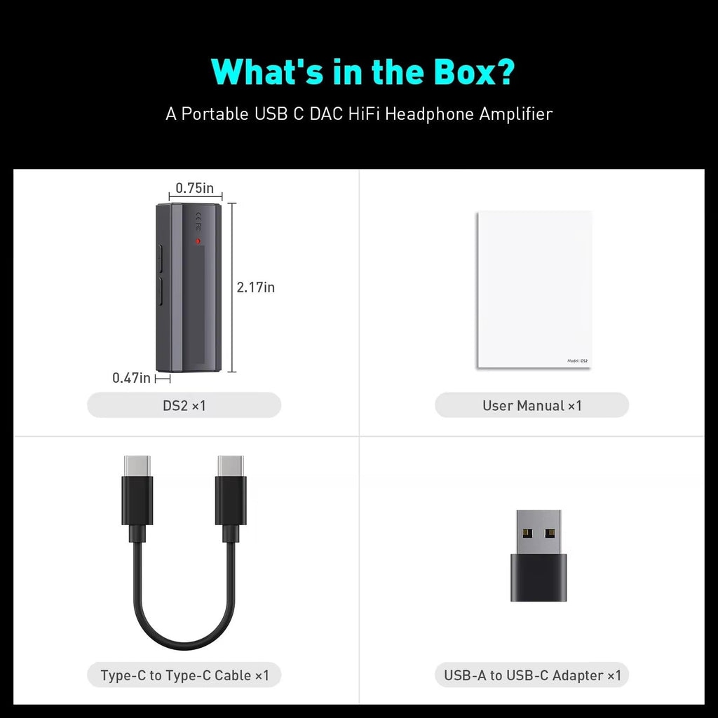 USB DAC Headphone Amplifier with 3.5MM & 4.4MM Dual Outputs Z69872