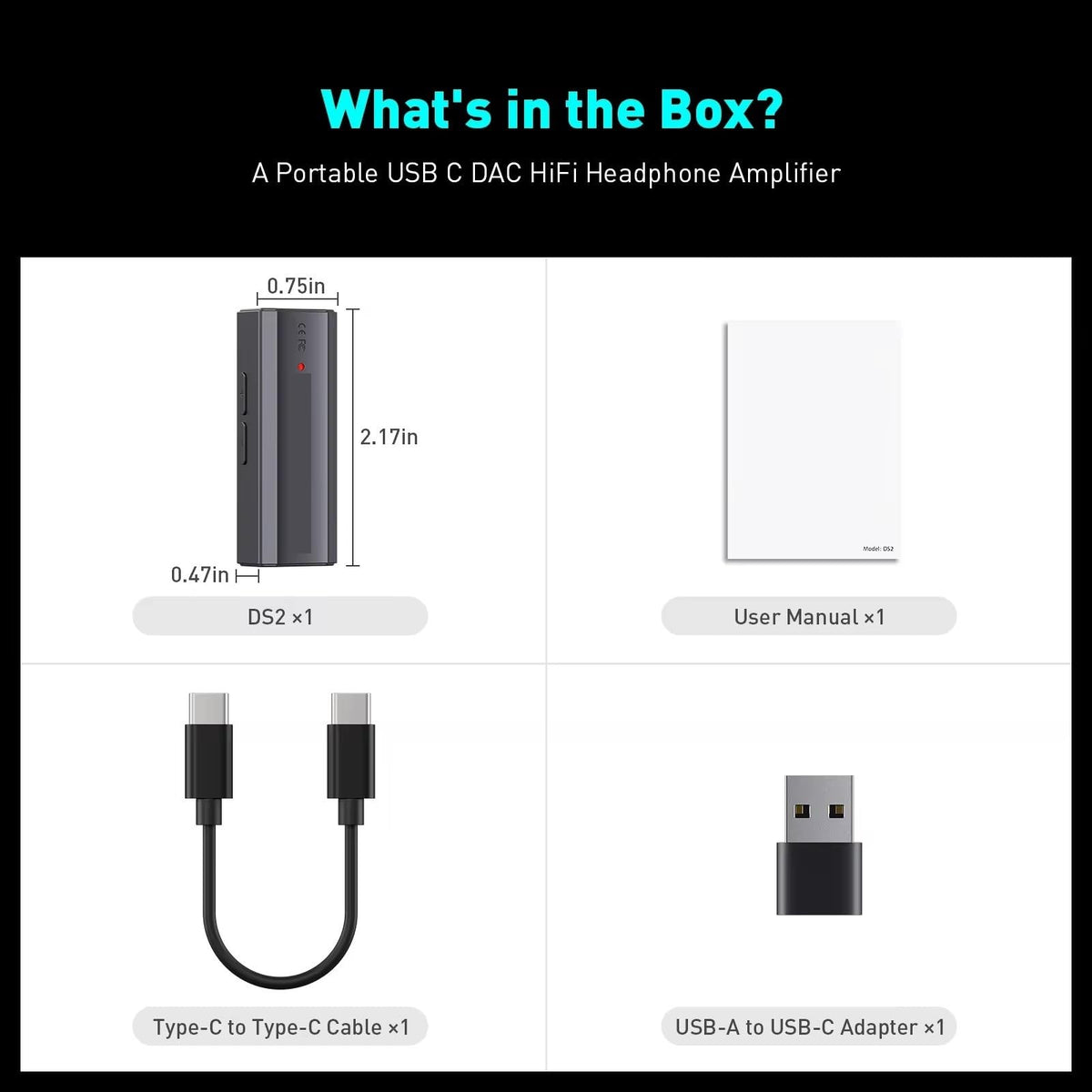USB DAC Headphone Amplifier with 3.5MM & 4.4MM Dual Outputs Z69872