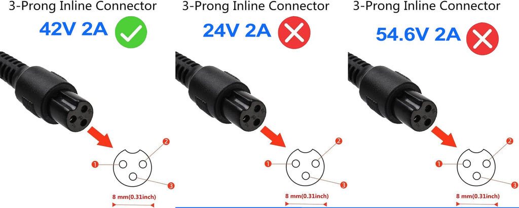 42V 2A Power Adapter with 3-Prong Inline Connector D7002