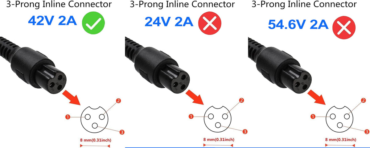 42V 2A Power Adapter with 3-Prong Inline Connector D7002