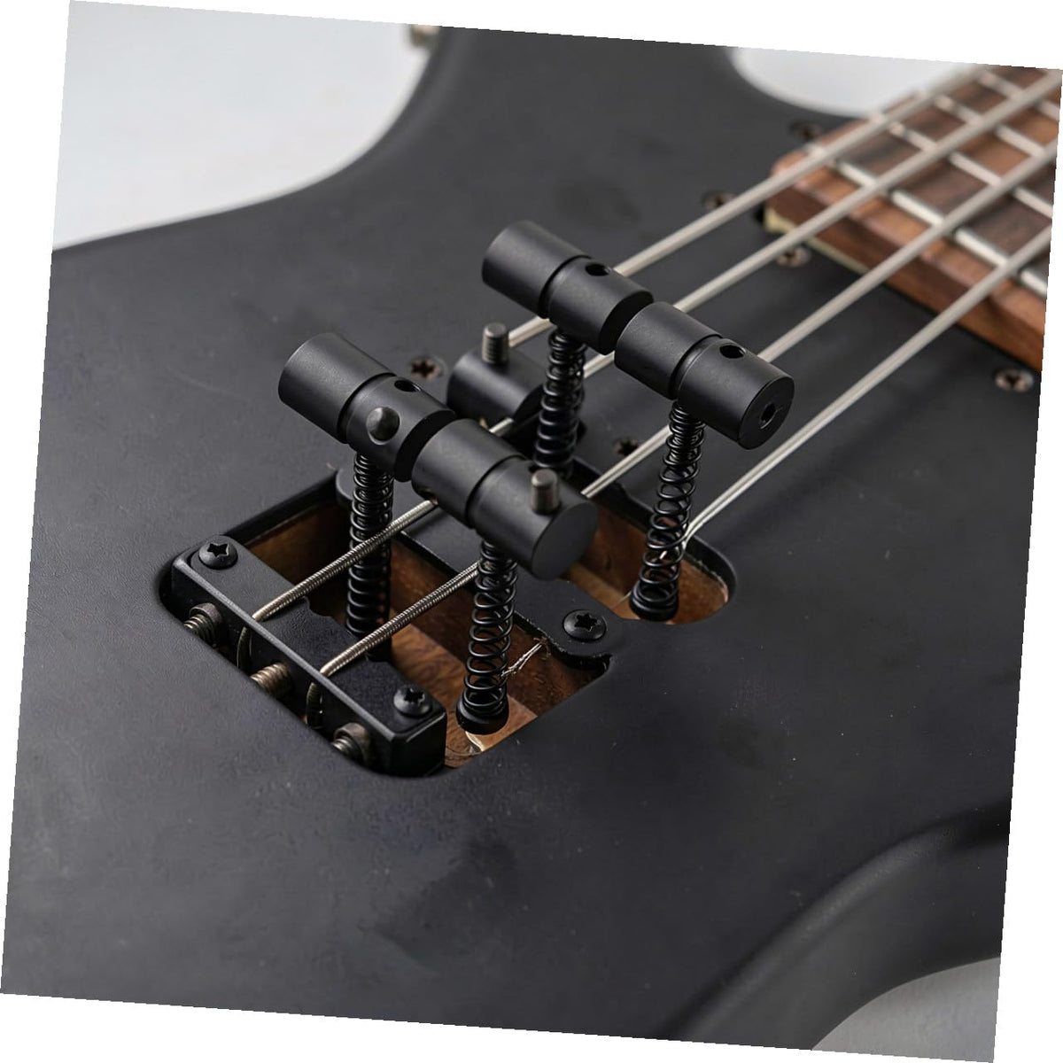 4-string Bass Guitar Metal Bridge Saddles 2 Sets Black V67190