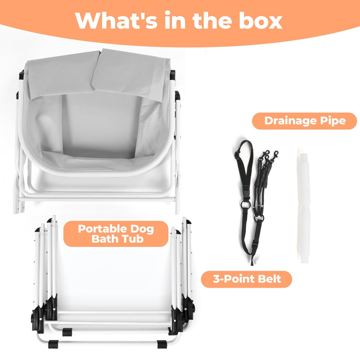 Portable 5 Height Adjustable Dog Bathtub I876