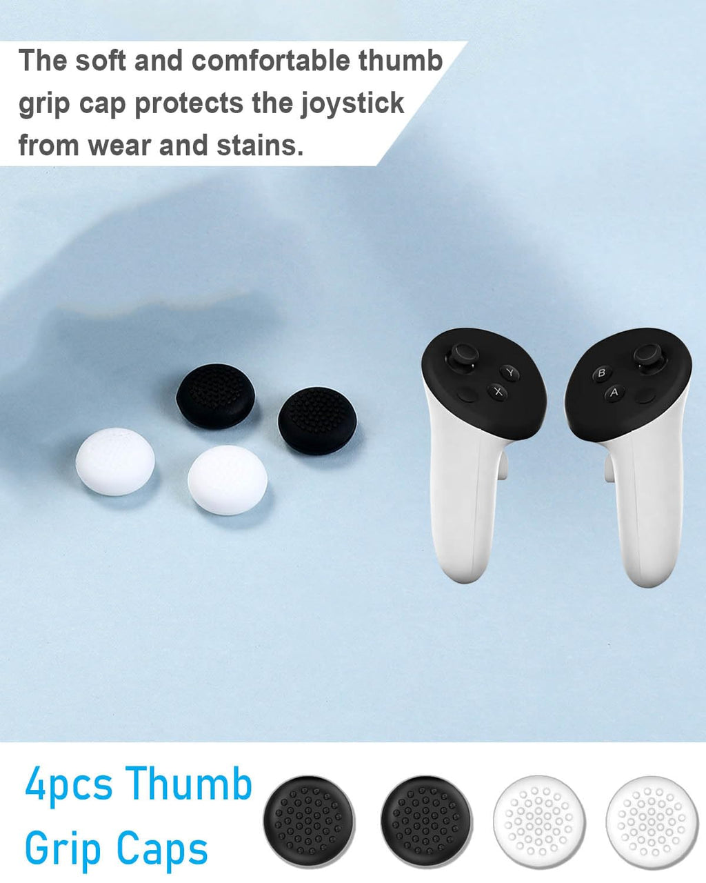 4 Pack Joystick Replacement Kit, Include 4 Joysticks, 4 Thumbstick Grips, T5 Screwdriver, Tweezer, Pry Tool M677054