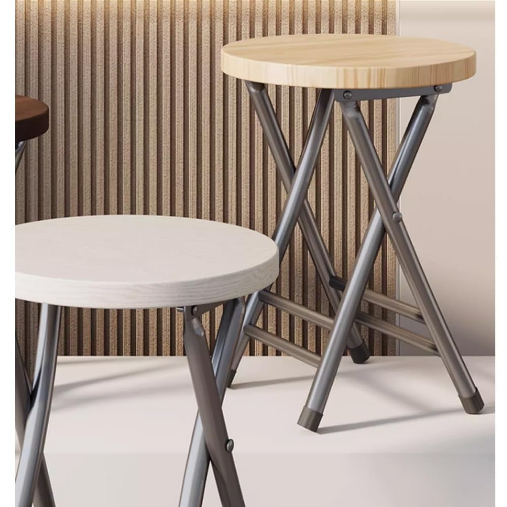 Black 18-Inch Round Folding Stool E142