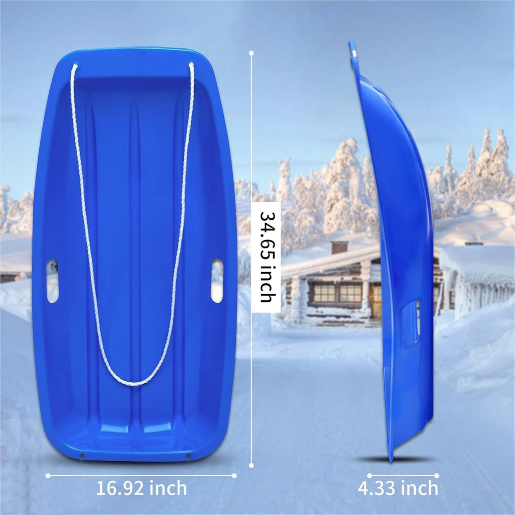 35 inch Plastic Snow Sled with Leash and 2 Handles F32247