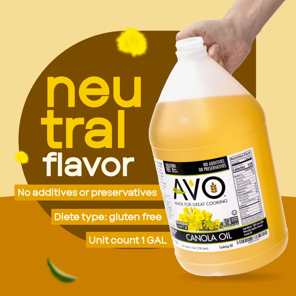 Expeller Pressed Canola Oil, 1 Gallon, Non-GMO U8162