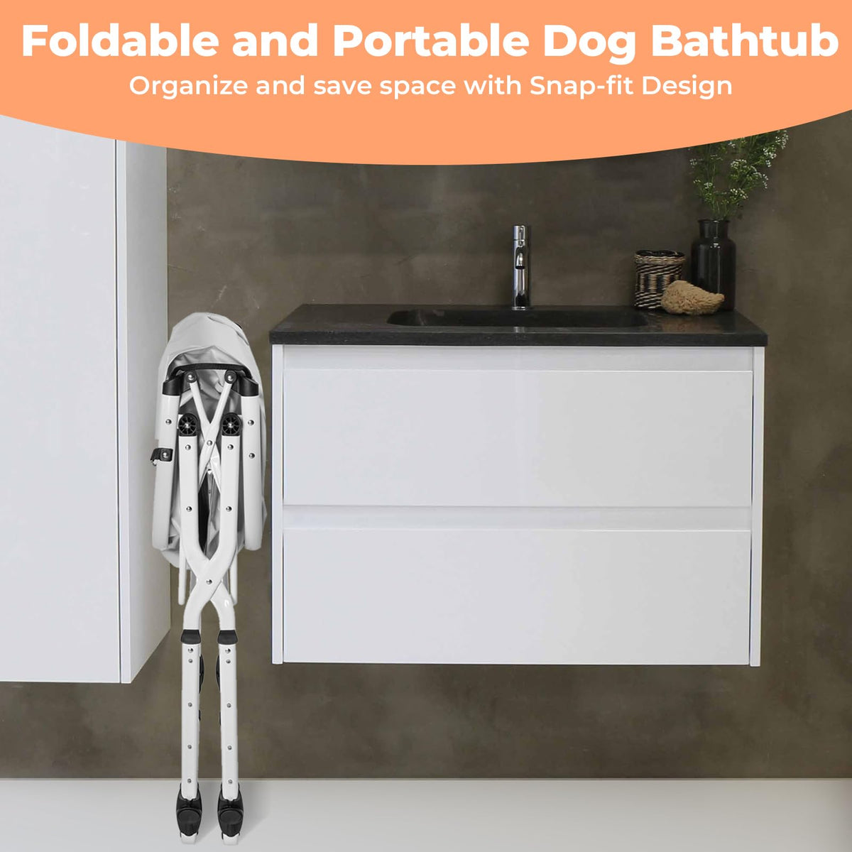 Portable 5 Height Adjustable Dog Bathtub I876