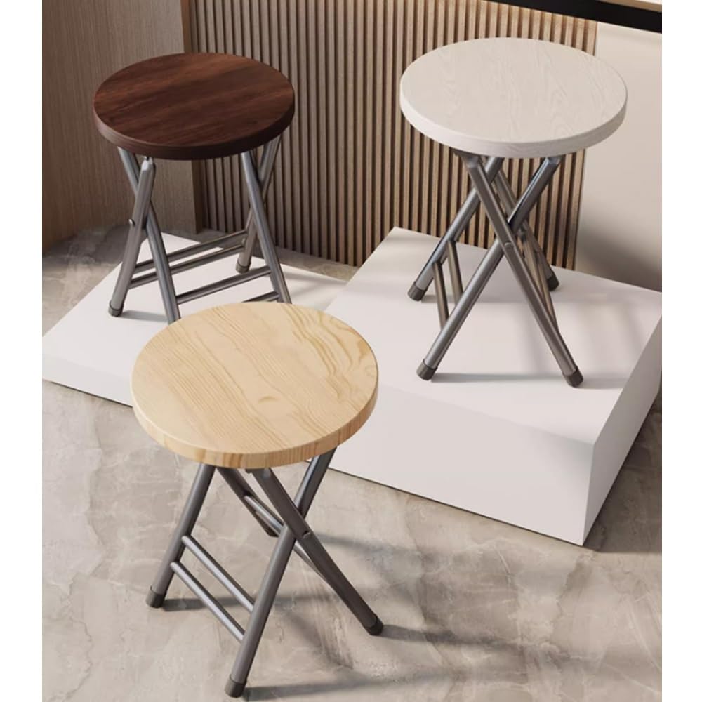 Black 18-Inch Round Folding Stool E142