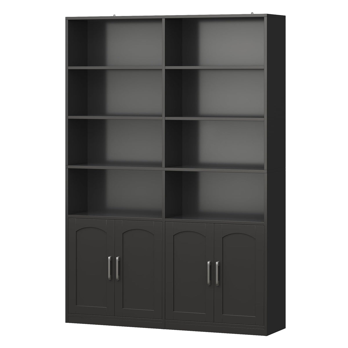 Double Wide Bookshelf and Bookcase with Doors O49485