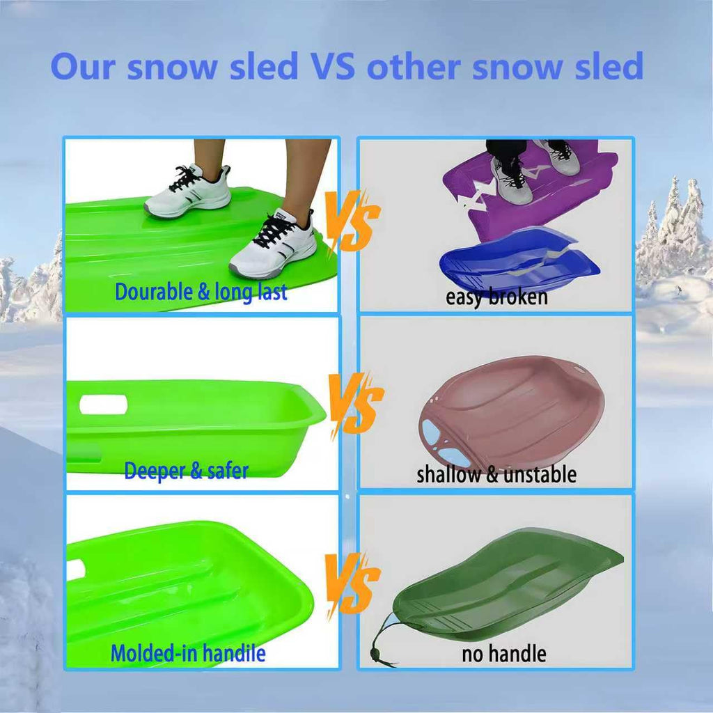 35 inch Plastic Snow Sled with Leash and 2 Handles F32247