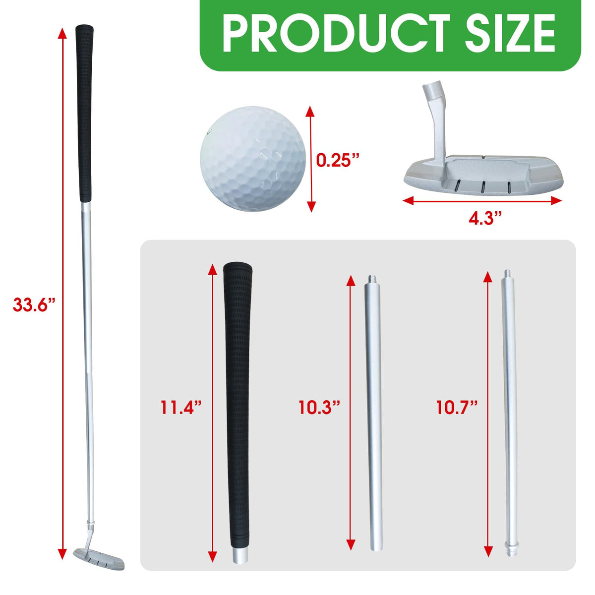 Right Handed Golf Putter with 2 Golf Balls O9063