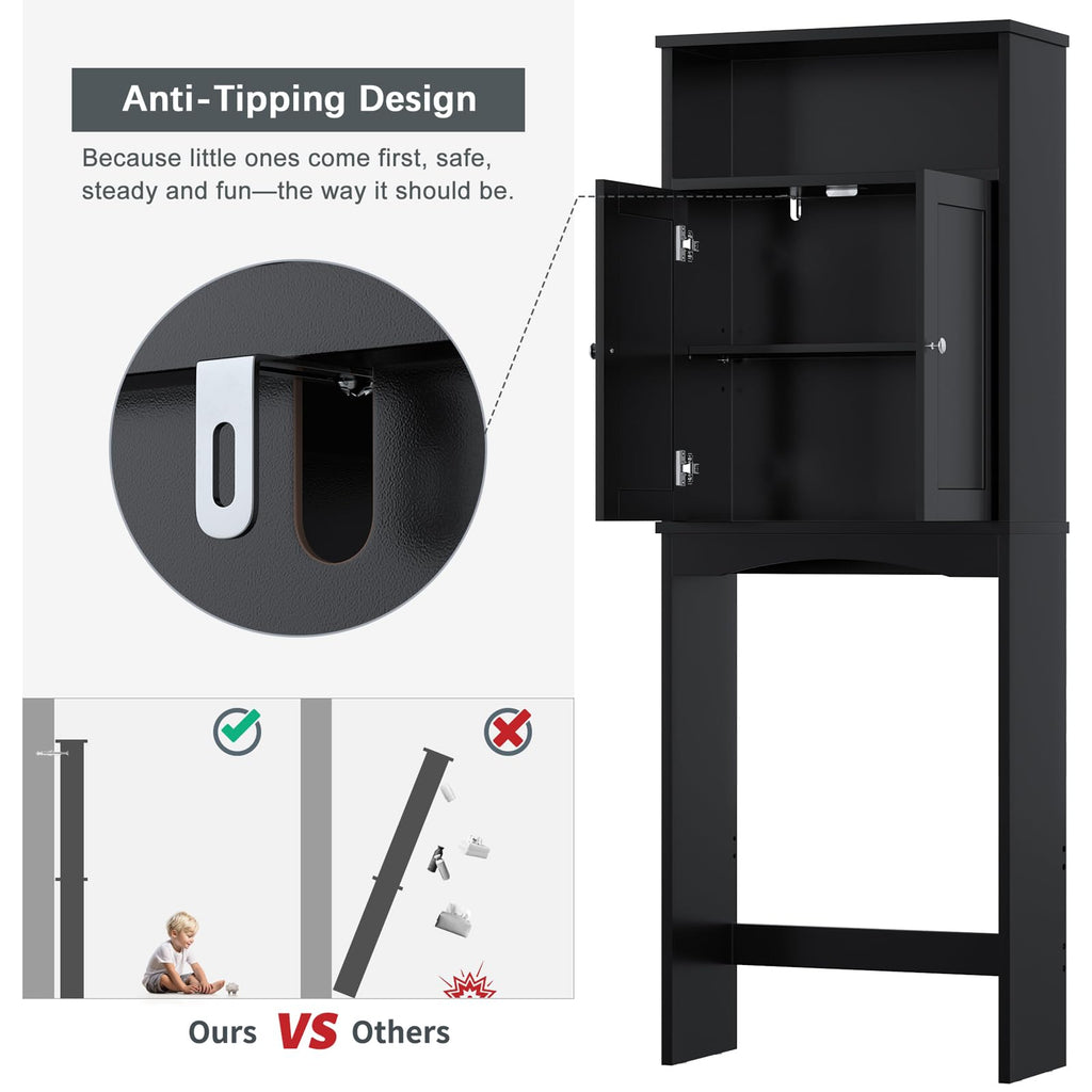 Black Over The Toilet Storage Cabinet V67397
