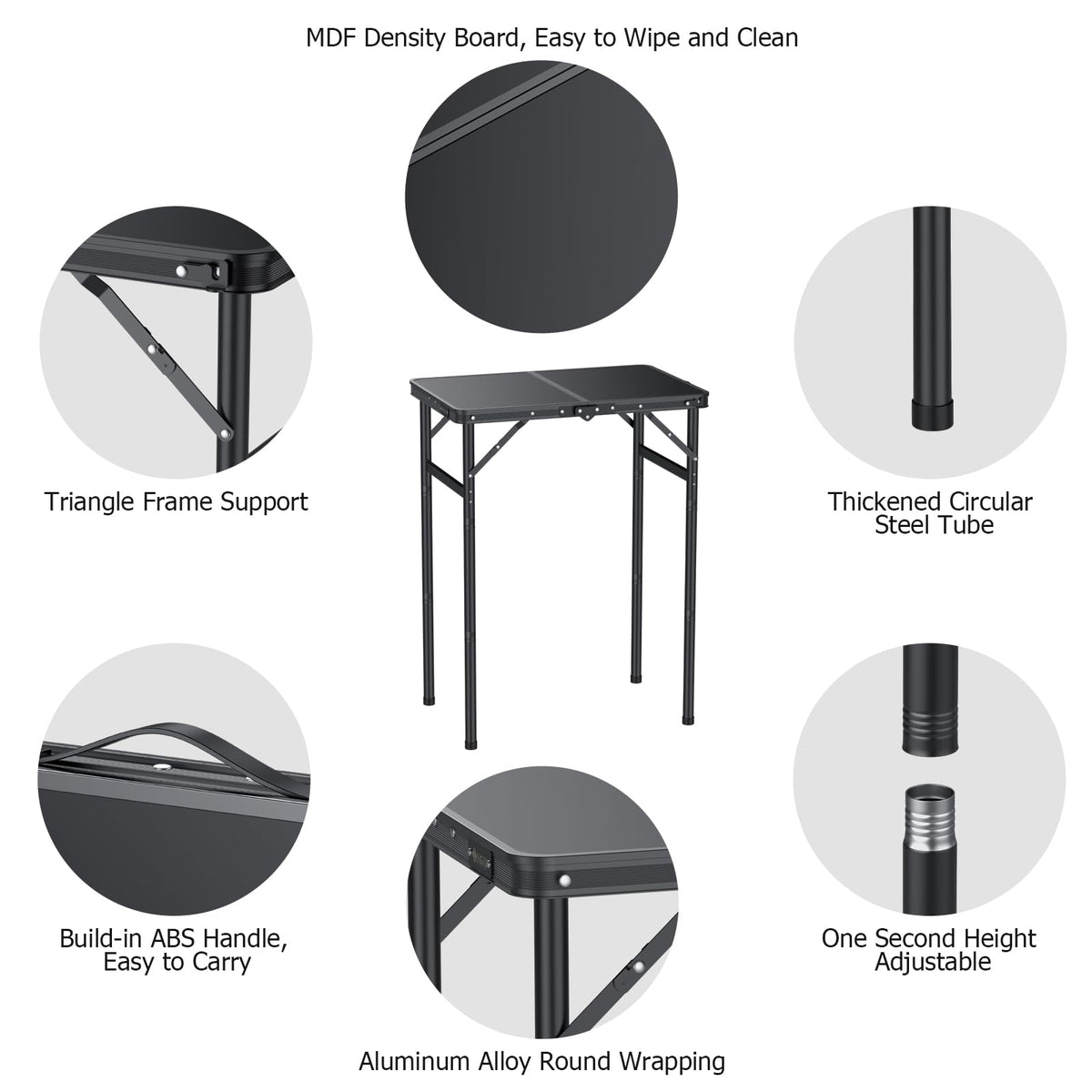 Folding Camping Table 3 Adjustable Height I699715