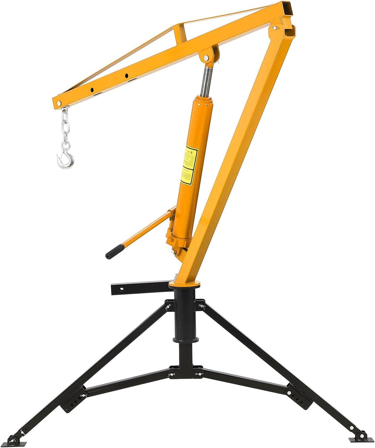 Hydraulic Hitch Mounted Pickup Truck Crane, 1000 Lbs Capacity, 360° Swivel, Yellow Y322620