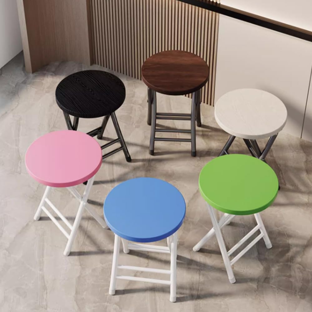 Black 18-Inch Round Folding Stool E142