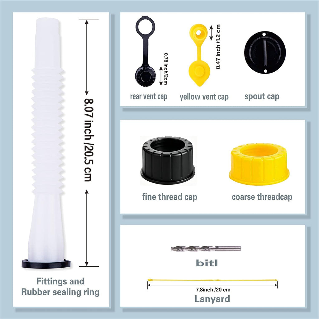Gas Can Spouts with Vent Cap for 1 2 5 Gallon N693808