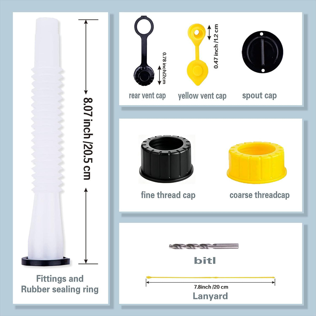 Gas Can Spouts with Vent Cap for 1 2 5 Gallon N693808