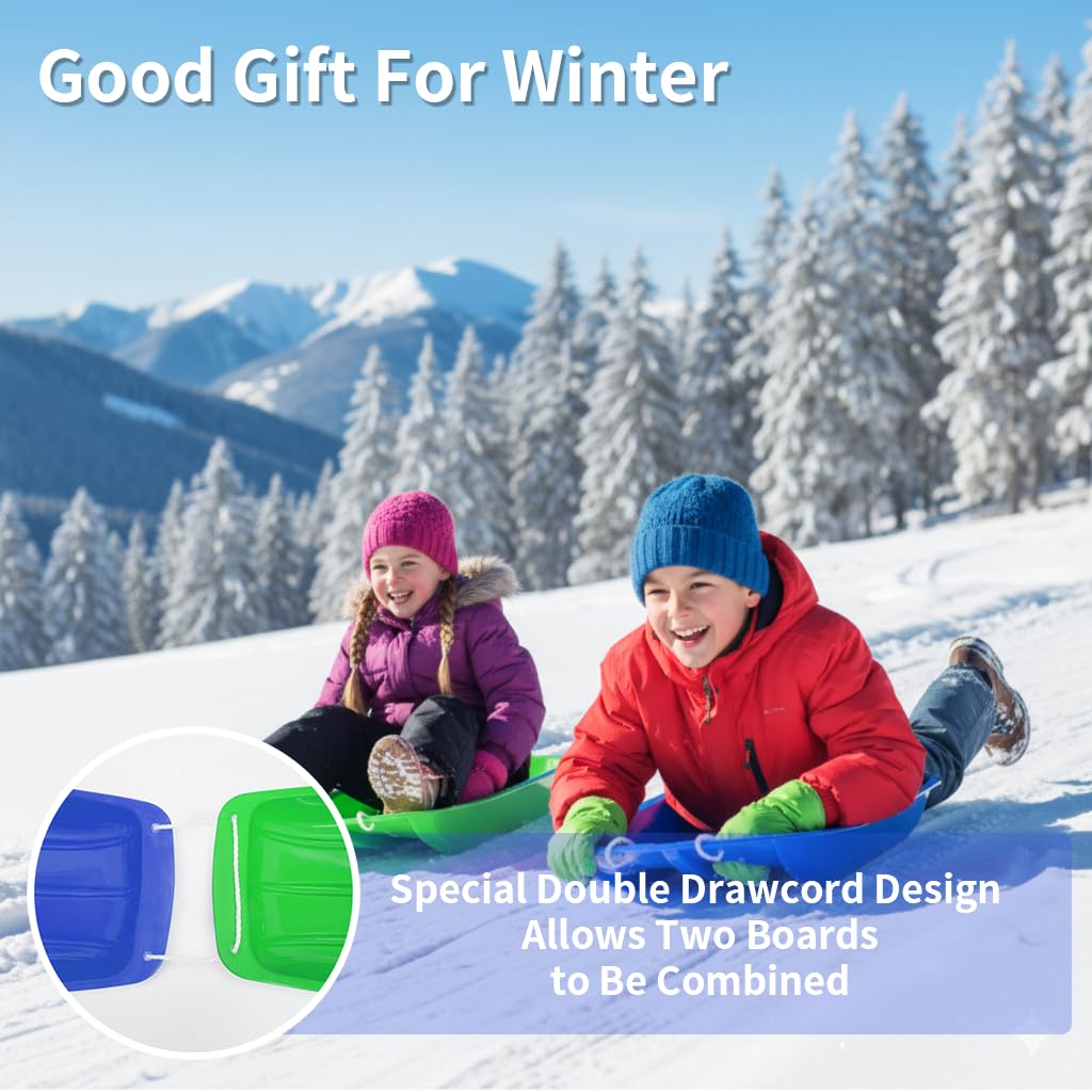 35 inch Plastic Snow Sled with Leash and 2 Handles F32247