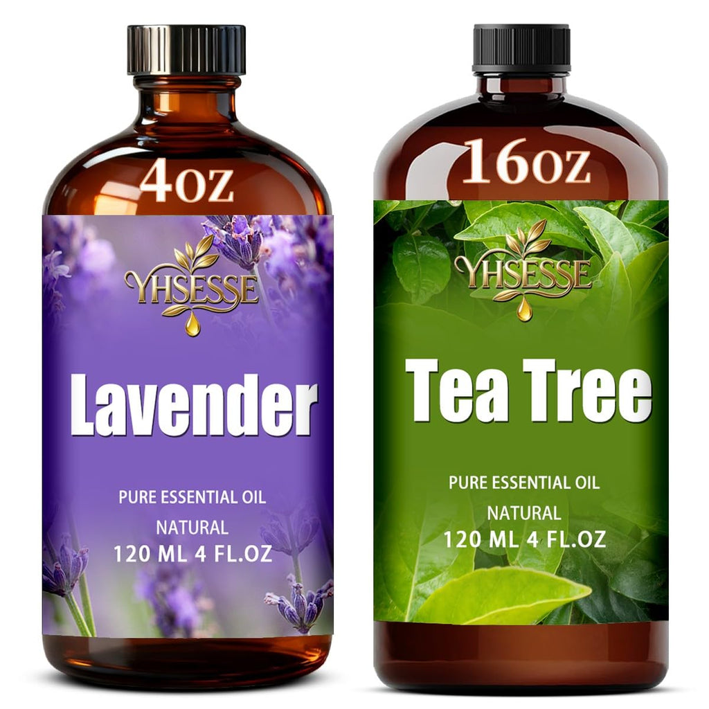 Lavender 4 Fl Oz and Tea Tree 16 Fl Oz Essential Oil B69090