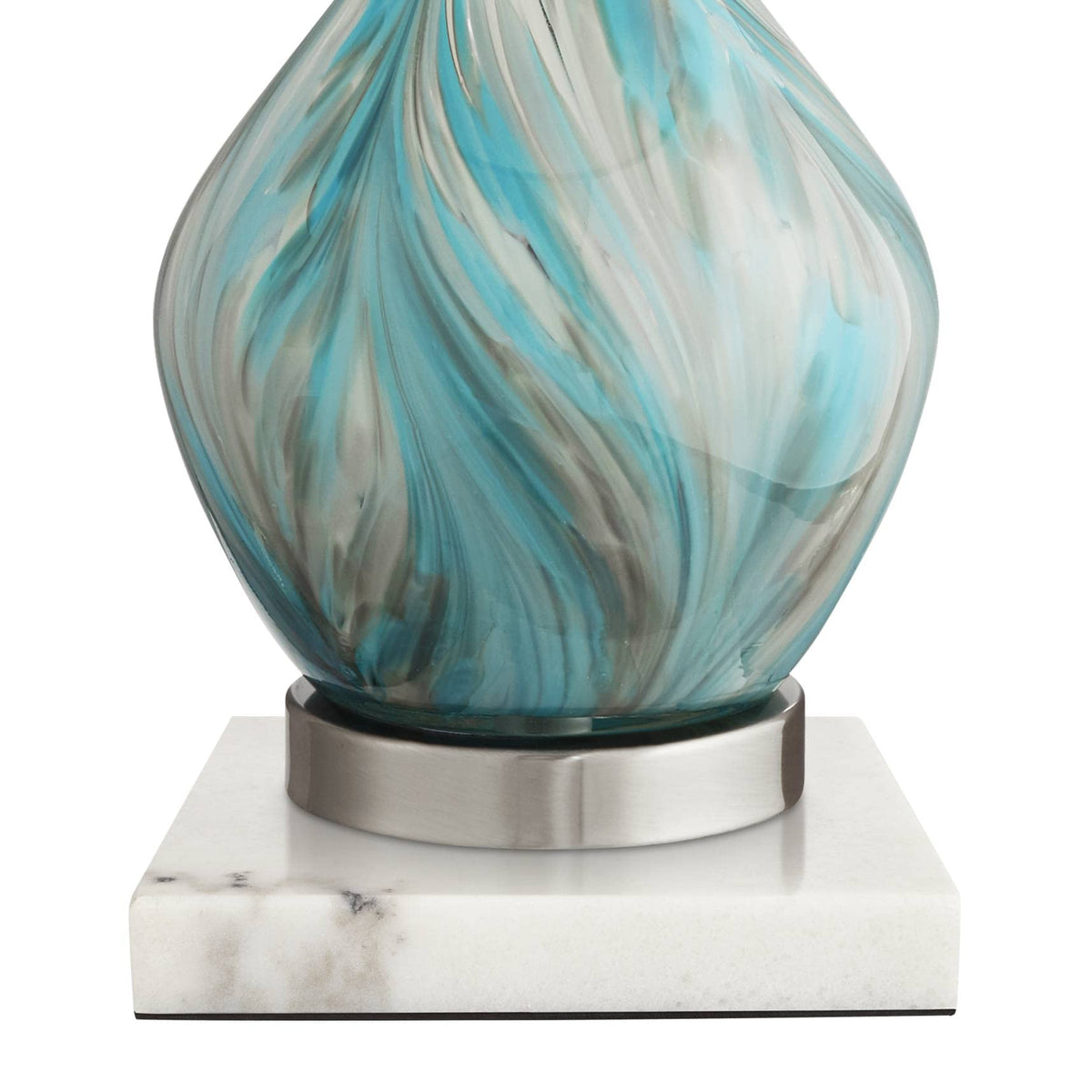 22" High Table Lamp Vase with Square White Marble Riser B4136