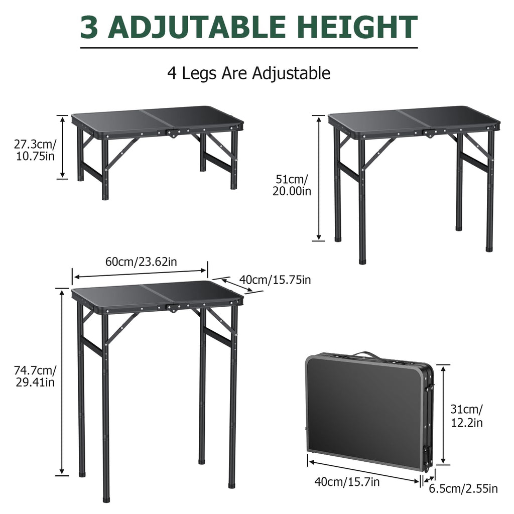 Folding Camping Table 3 Adjustable Height I699715