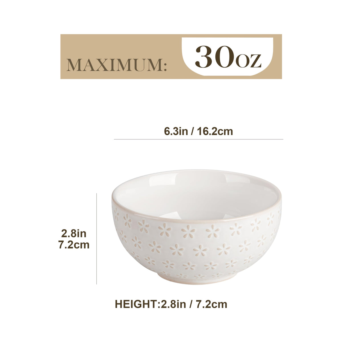 30 Ounce Ceramic Soup Bowls Set of 4 E6134