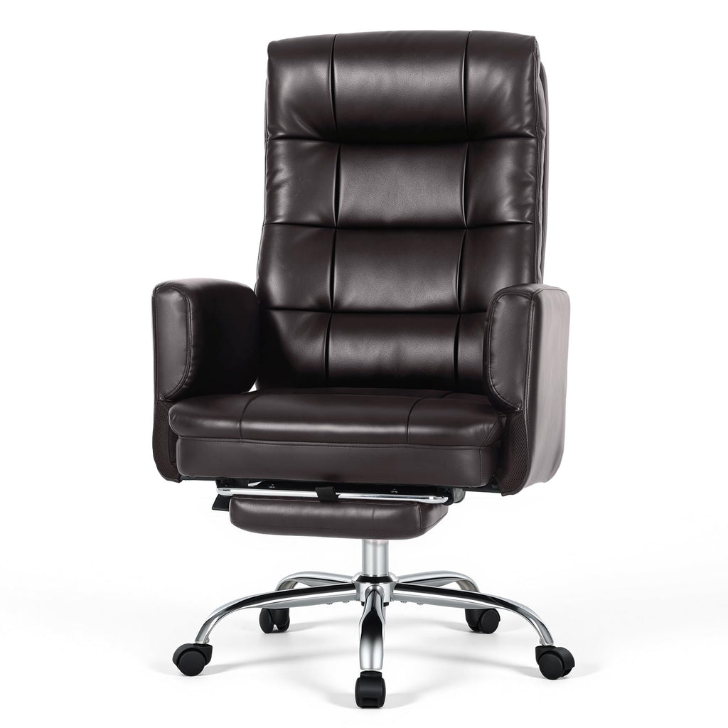 Big and Tall Ergonomic Office Chair with Foot Rest, Brown B142228
