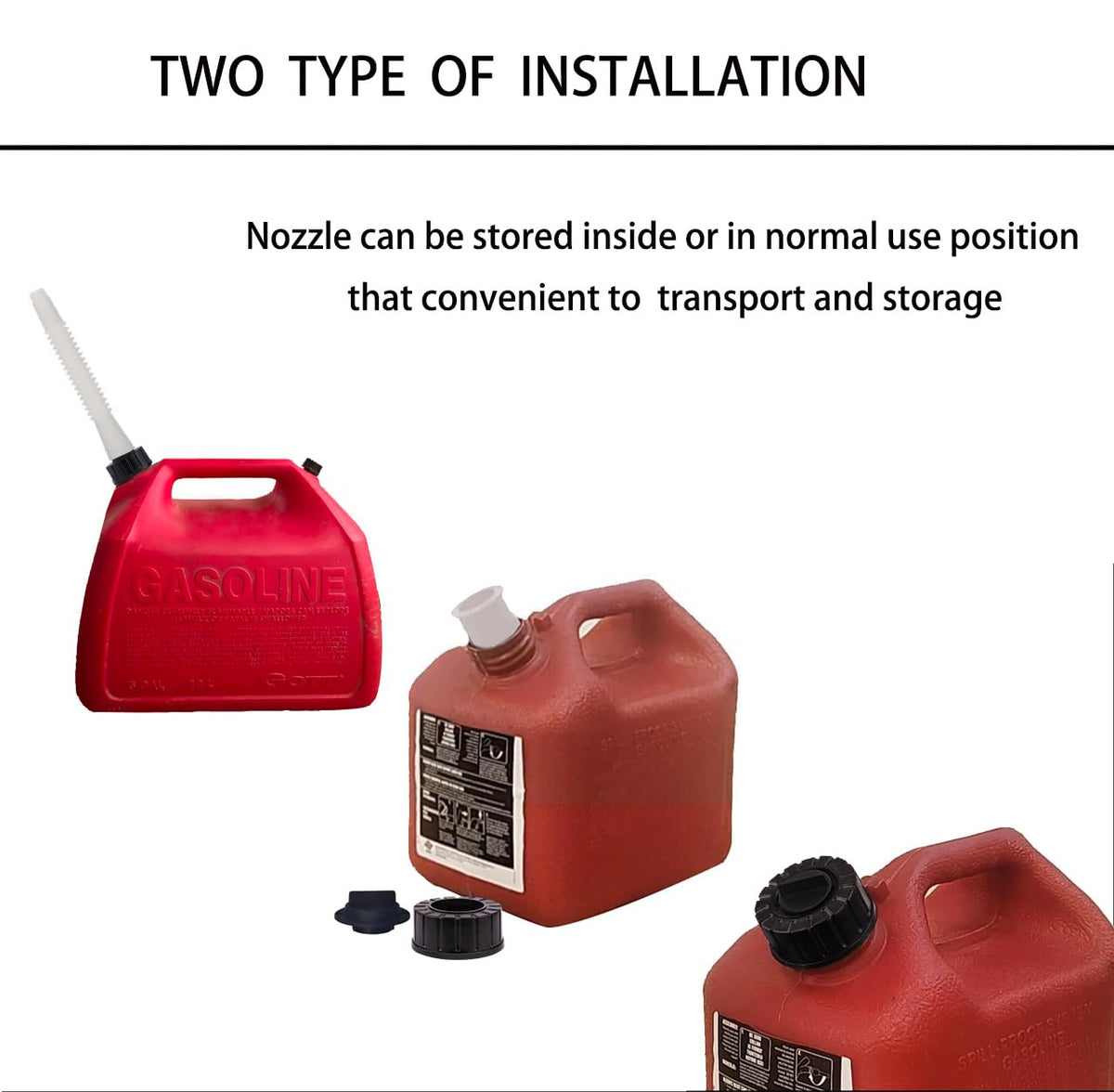 Gas Can Spouts with Vent Cap for 1 2 5 Gallon N693808