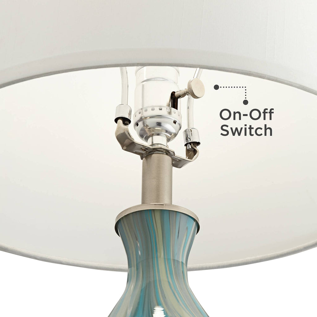 22" High Table Lamp Vase with Square White Marble Riser B4136