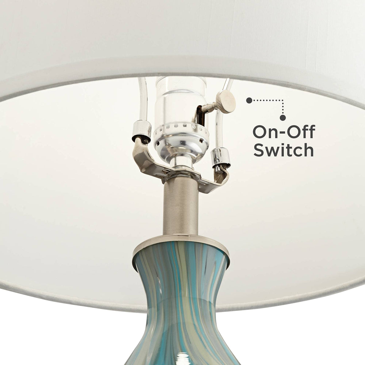 22" High Table Lamp Vase with Square White Marble Riser B4136