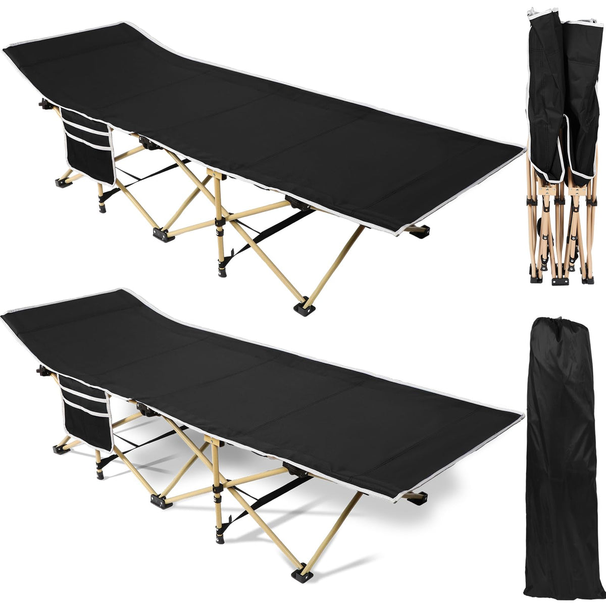 2 Pack Camping Cot with Carry Bag J18148