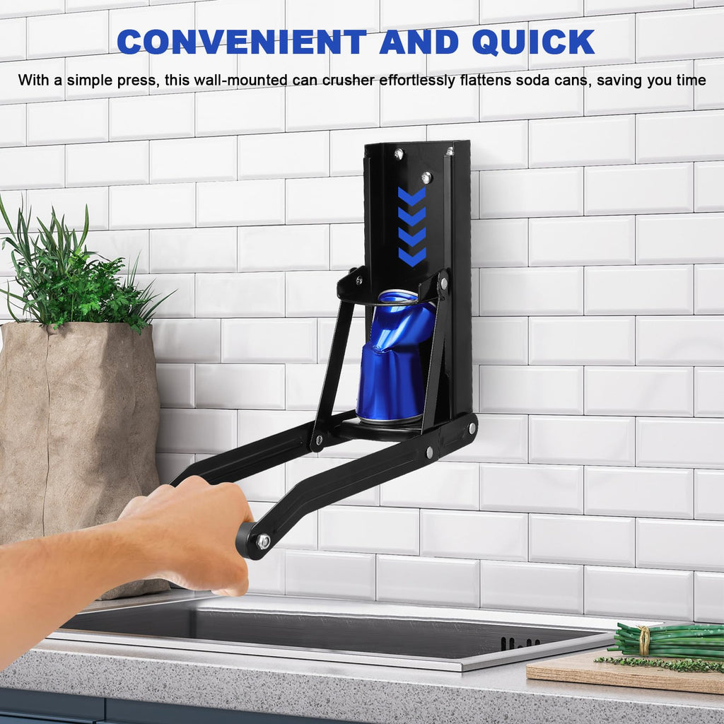 Wall Mounted Stainless Steel Can Crusher with Bottle Opener I57288