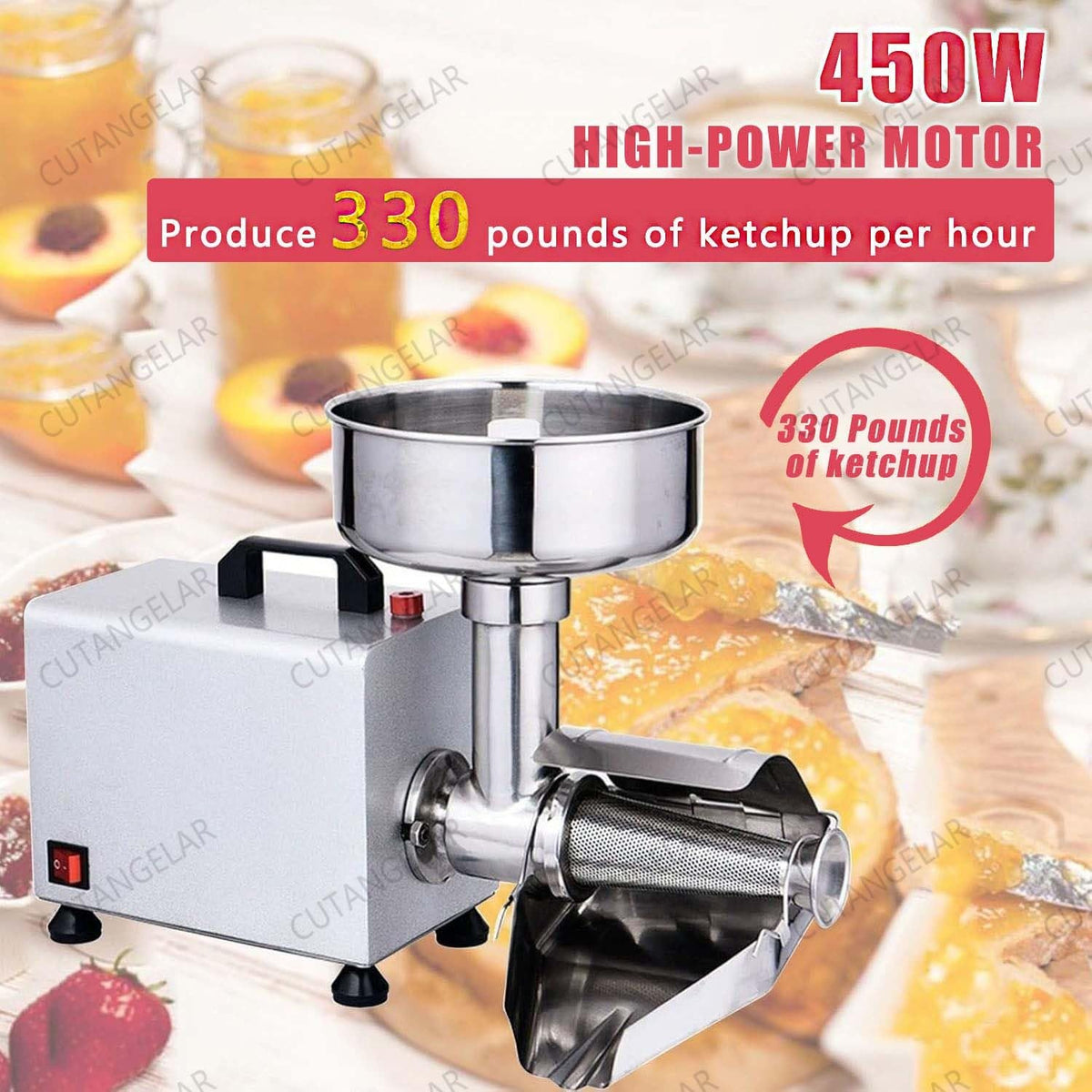 450W Stainless Steel Electric Tomato Strainer M6559