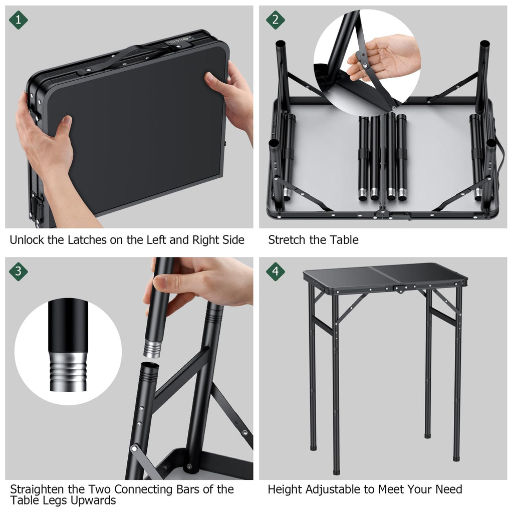 Folding Camping Table 3 Adjustable Height I699715